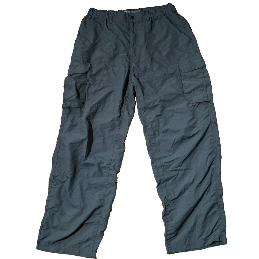 REI Cargo Pants Men's L 30x29 Gray Lightweight Nylon Hiking Outdoor Camping